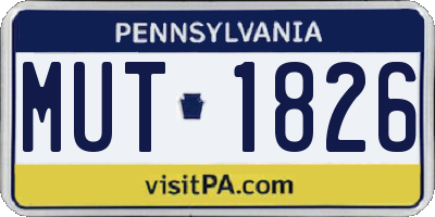 PA license plate MUT1826