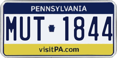 PA license plate MUT1844