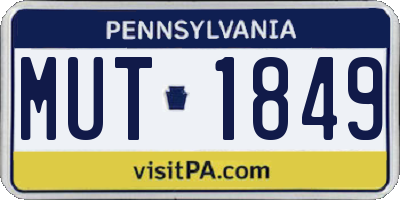 PA license plate MUT1849