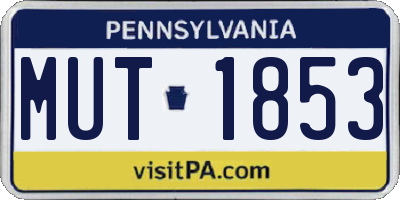 PA license plate MUT1853