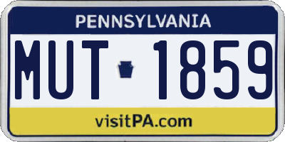 PA license plate MUT1859