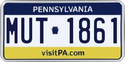 PA license plate MUT1861