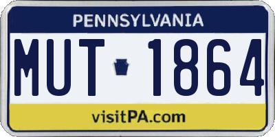 PA license plate MUT1864