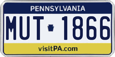 PA license plate MUT1866