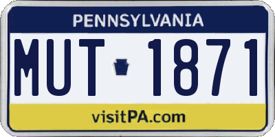 PA license plate MUT1871