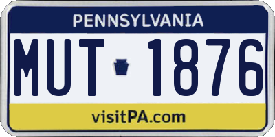 PA license plate MUT1876