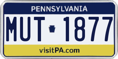 PA license plate MUT1877
