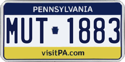 PA license plate MUT1883