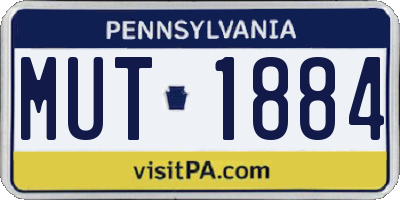 PA license plate MUT1884
