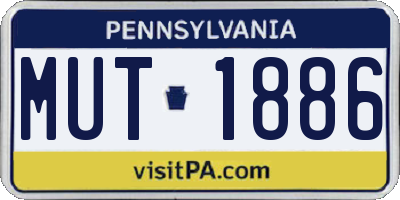 PA license plate MUT1886
