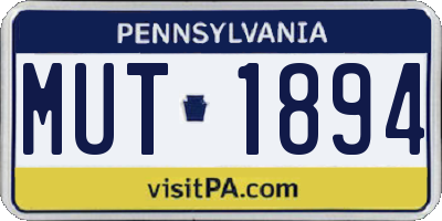 PA license plate MUT1894