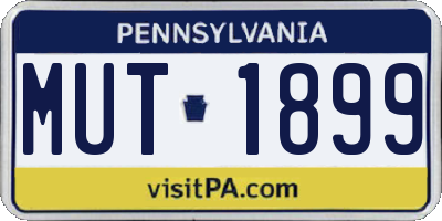 PA license plate MUT1899