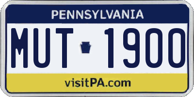 PA license plate MUT1900