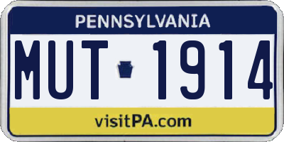 PA license plate MUT1914