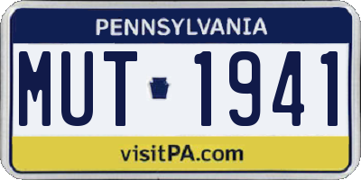 PA license plate MUT1941