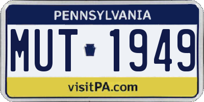 PA license plate MUT1949