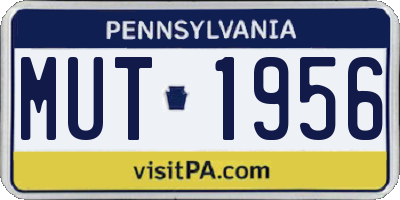 PA license plate MUT1956