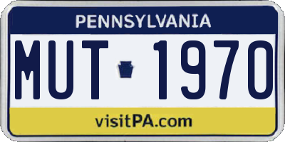 PA license plate MUT1970
