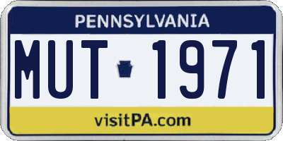 PA license plate MUT1971