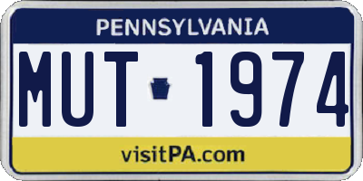 PA license plate MUT1974