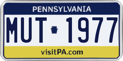 PA license plate MUT1977