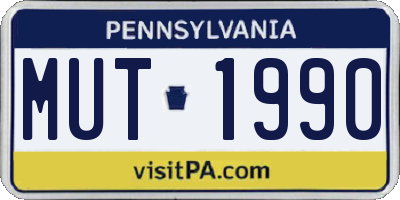 PA license plate MUT1990