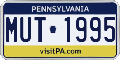 PA license plate MUT1995