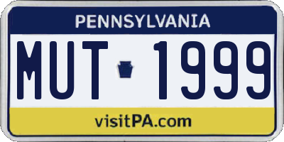PA license plate MUT1999