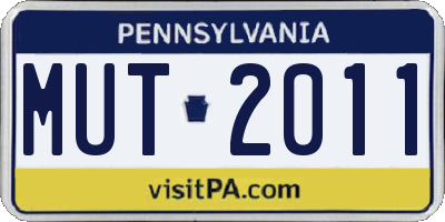 PA license plate MUT2011