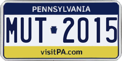 PA license plate MUT2015