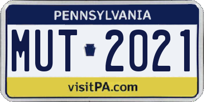 PA license plate MUT2021