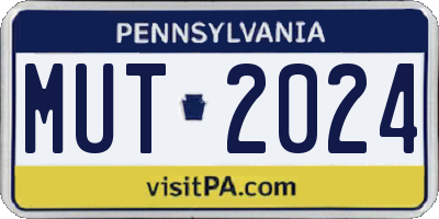 PA license plate MUT2024