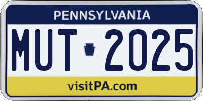 PA license plate MUT2025