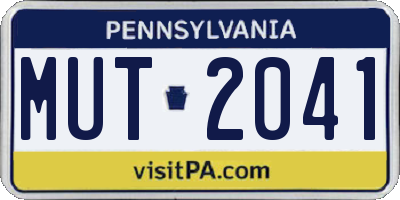 PA license plate MUT2041
