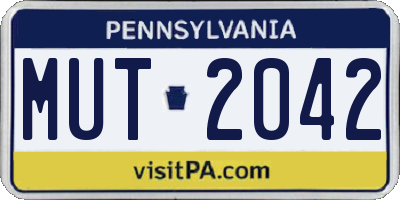 PA license plate MUT2042