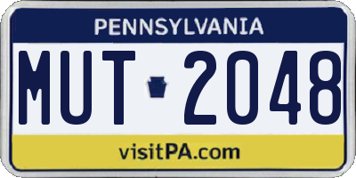 PA license plate MUT2048