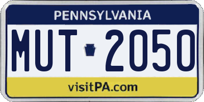 PA license plate MUT2050