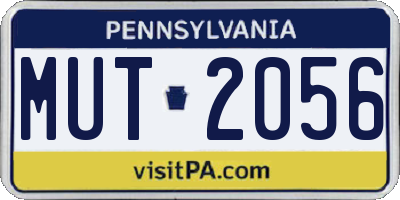 PA license plate MUT2056