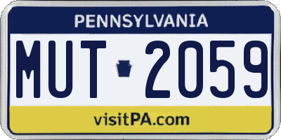 PA license plate MUT2059