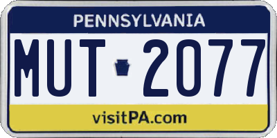 PA license plate MUT2077