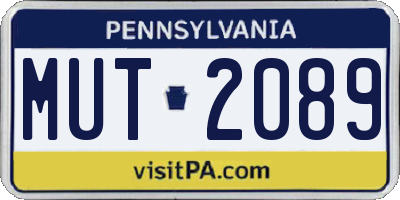 PA license plate MUT2089