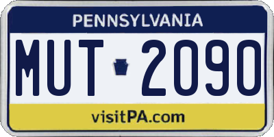 PA license plate MUT2090