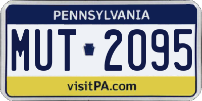 PA license plate MUT2095