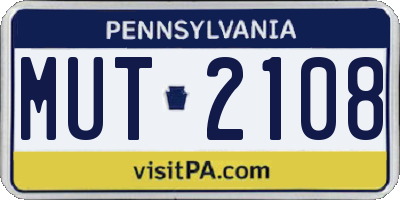PA license plate MUT2108