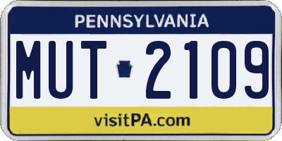 PA license plate MUT2109