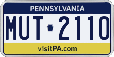 PA license plate MUT2110