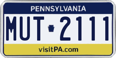 PA license plate MUT2111