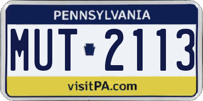 PA license plate MUT2113