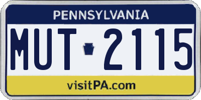 PA license plate MUT2115