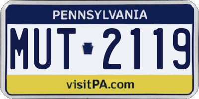 PA license plate MUT2119